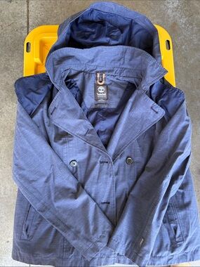 Timberland Navy Hooded Double-Breasted Jacket